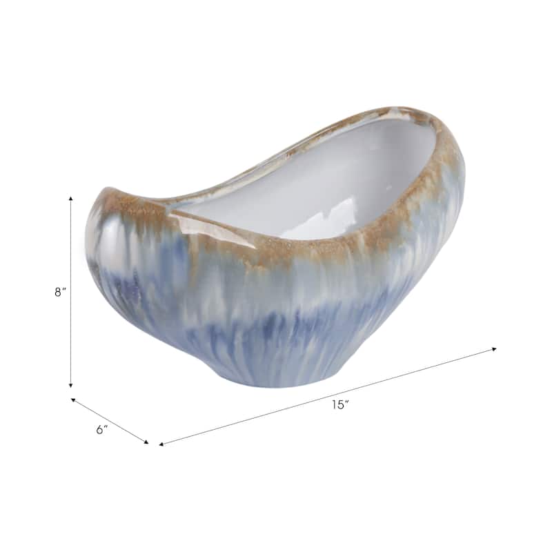 Ceramic Decorative Bowl with Sculptural Design and Glazed Finish