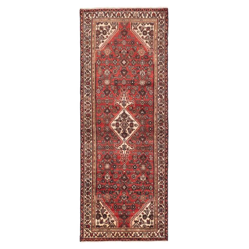 ECARPETGALLERY Hand-knotted Andelz Red Wool Rug - 3'5 x 9'5