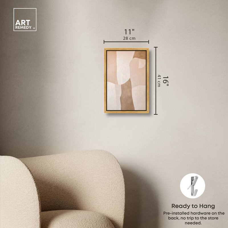 Forms in Beige I Canvas by Art Remedy