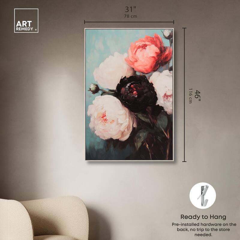 Three Shades of Peony I Canvas by Art Remedy