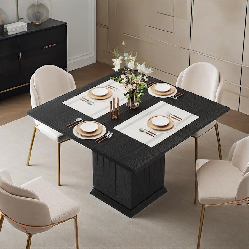 Modern Square Dining Table for 4 People Wood Table with Durable Particle Board Top - 35.43” x 35.43” x 29.53”