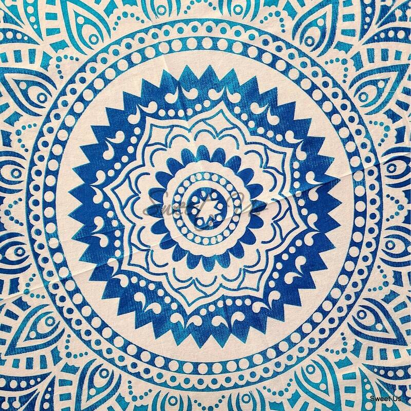 Cotton Spectacular Tie Dye Floral Tablecloth Round - 69-in Round