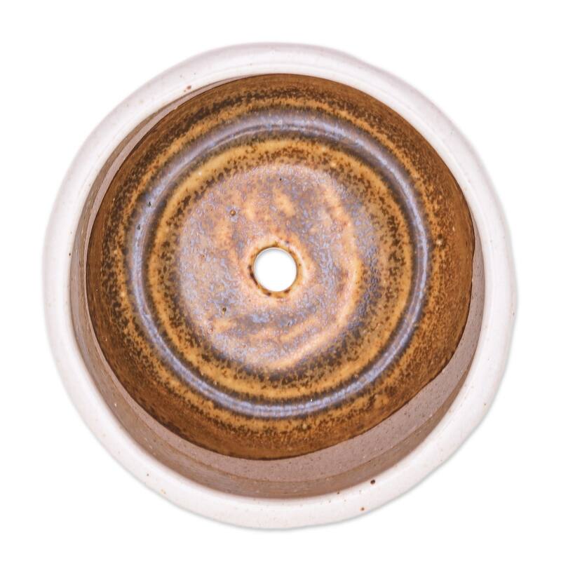 Novica Handmade Brown Bud Ceramic Flower Pot