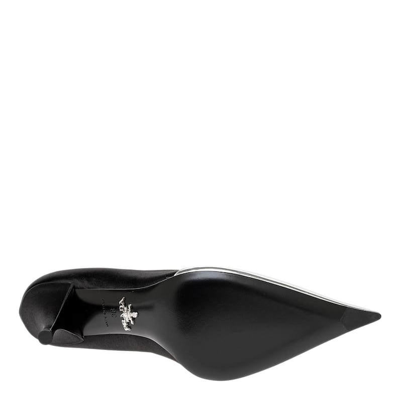 Prada Satin and Metallic Leather Pumps