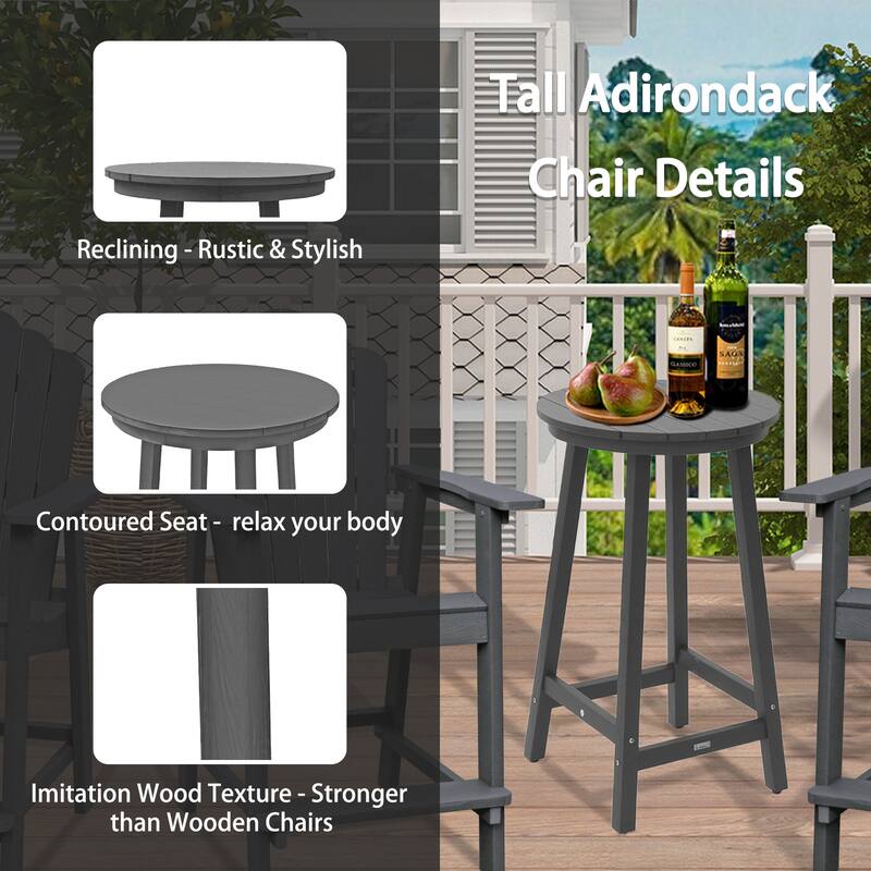 Clihome HIPS Outdoor Bar Height Bistro Table