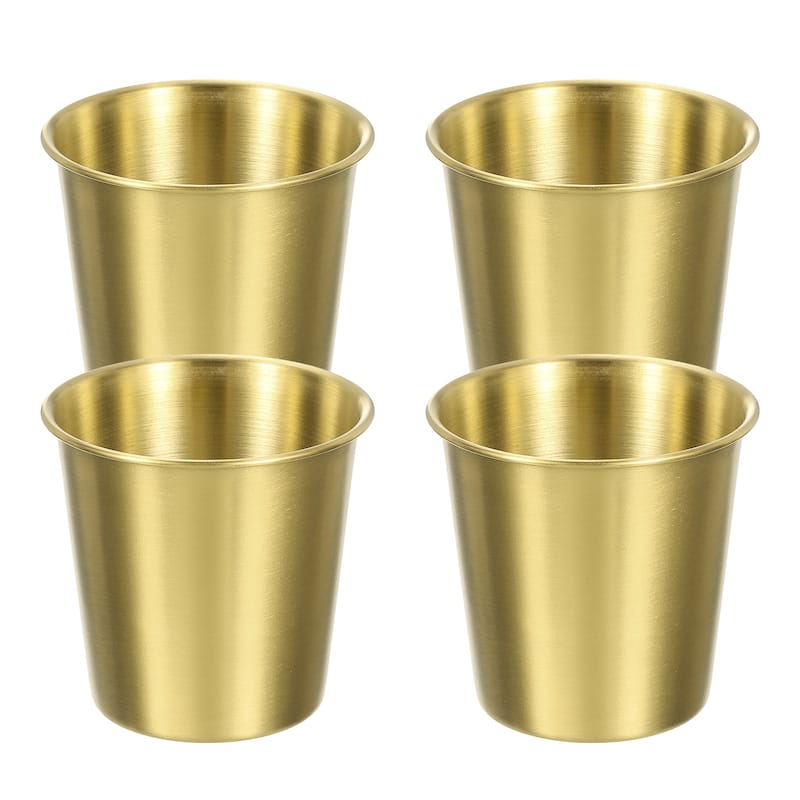 4 Pcs 304 Stainless Steel Cup, Water Glasses Cup Tumbler Gold