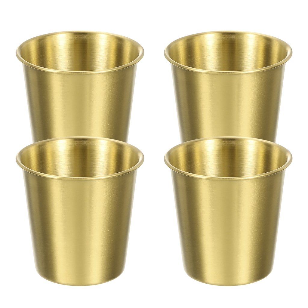 4 Pcs 304 Stainless Steel Cup, Water Glasses Cup Tumbler Gold