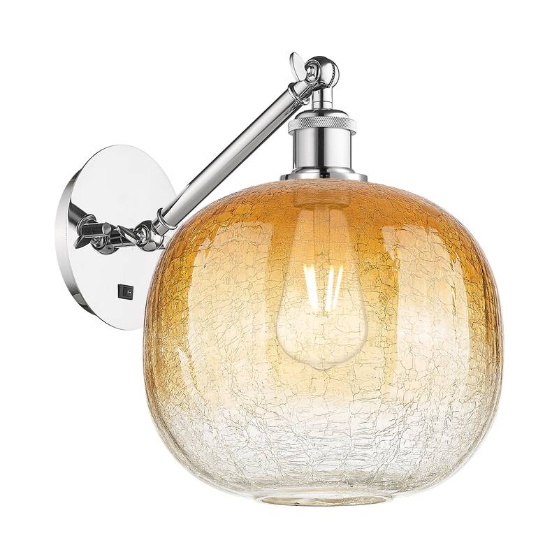 Innovations Lighting Endless Possibilities Ballston - Brookhaven Sphere - 1 Light 11" Adjustable Sconce - Polished Chrome/Amber