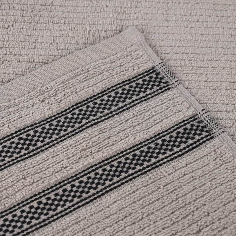 Superior Brea Zero Twist Cotton Ribbed Modern Bath Towel Set of 3