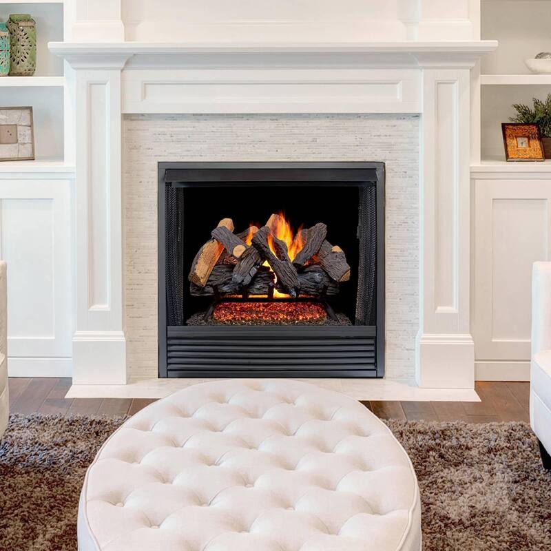 Duluth Forge FNVL24-1-RO 55,000 BTU Natural Gas Log Set Fireplace with