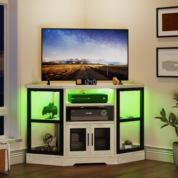 Corner tv unit with led lights discount