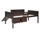preview thumbnail 13 of 17, Modern Twin size Loft Wood Bed With Two Storage Boxes With Climbing Frame And Rope for Home