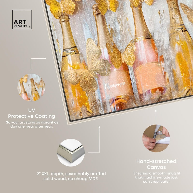 Golden Bright Campagne Line Canvas by Art Remedy