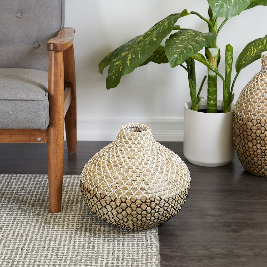 Brown Seagrass Handmade Woven Decorative Vase