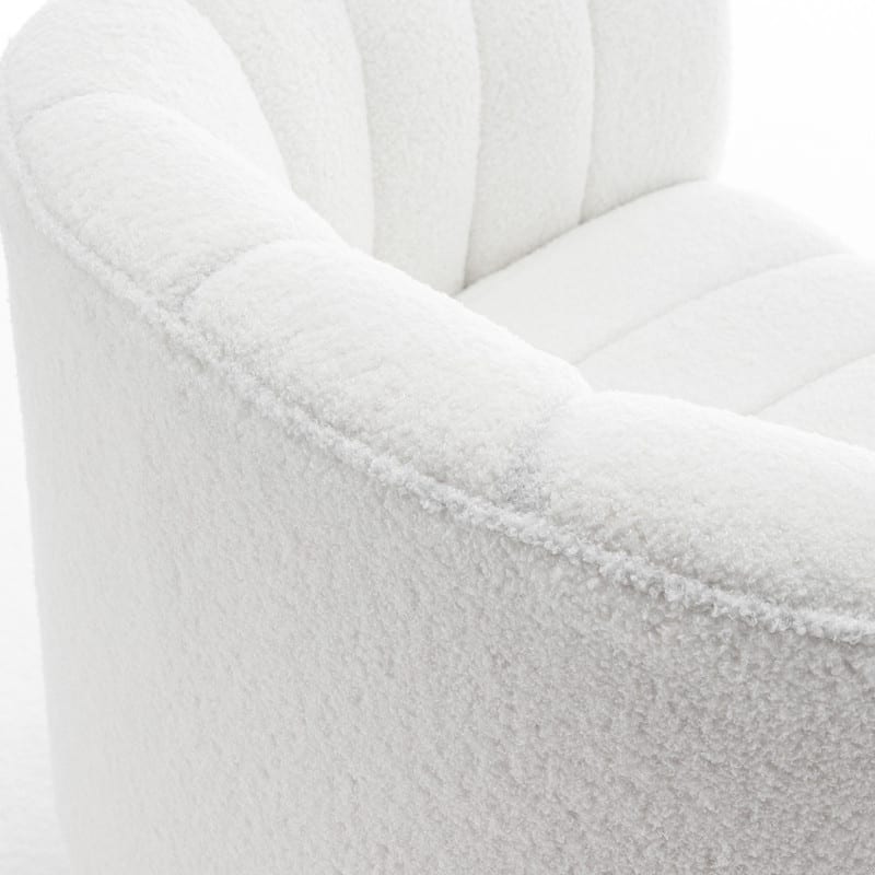 SEYNAR Modern Glam Velvet Upholstered Round Swivel Accent Barrel Chair Set of 2