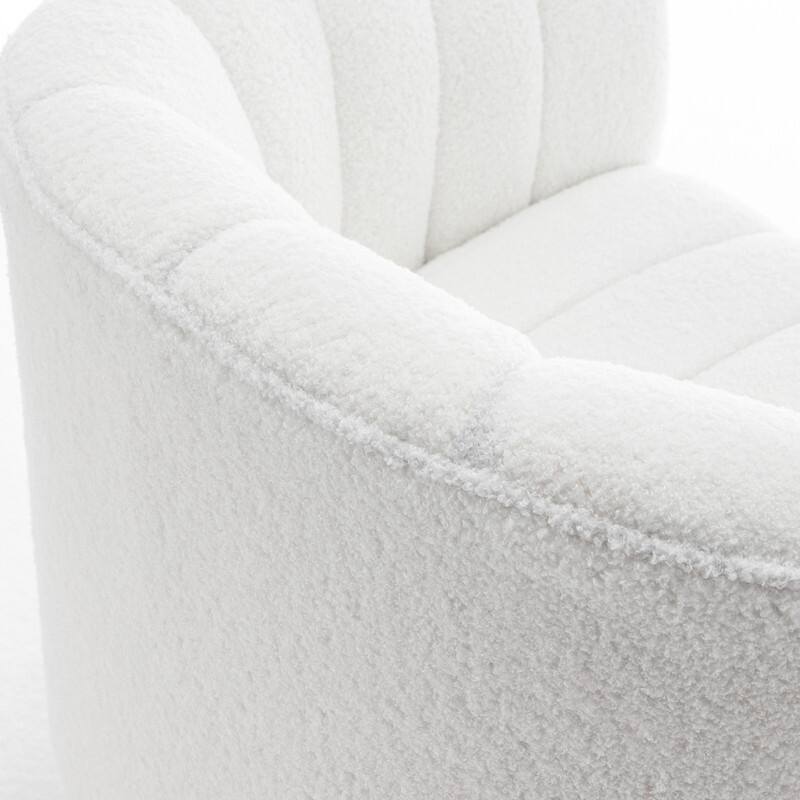 SEYNAR Modern Glam Velvet Upholstered Round Swivel Accent Barrel Chair