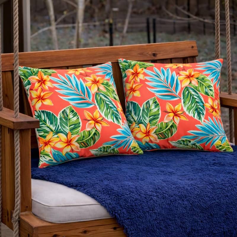 2 Pack Outdoor Throw Pillows, Waterproof & Fade-Resistant Patio Cushions- Soft & Comfortable Decorative Pillow Covers (18x18")