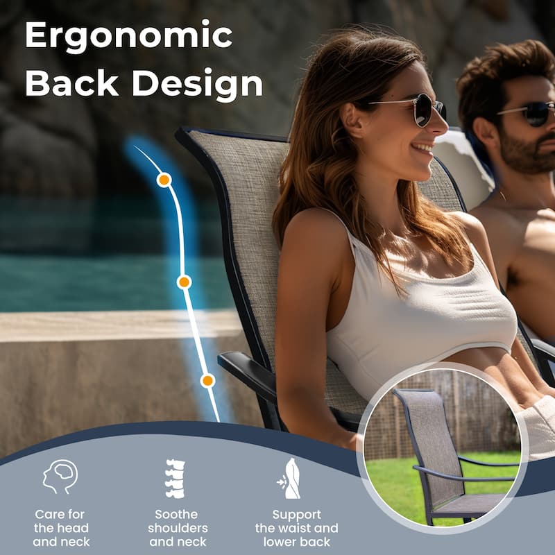 MAISON ARTS Patio Swivel Dining Chairs Set of 2 Outdoor Kitchen Garden Metal Chair with Textilene Mesh Fabric