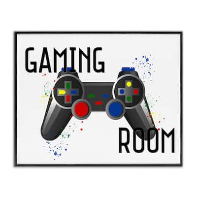Stupell Gaming Room Modern Controller Framed Giclee Art Design By Kim Allen