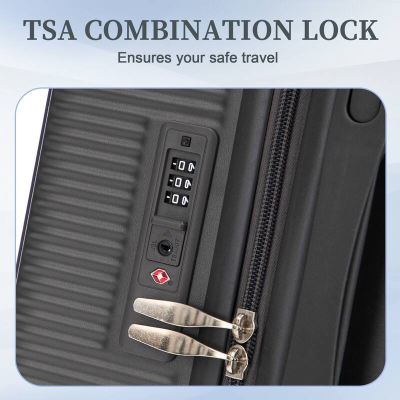 20"/24"/28" 3 pcs/set in ABS Spinner Wheel Luggage, Carry on Suitcase, Matching Color, TSA Combination Lock