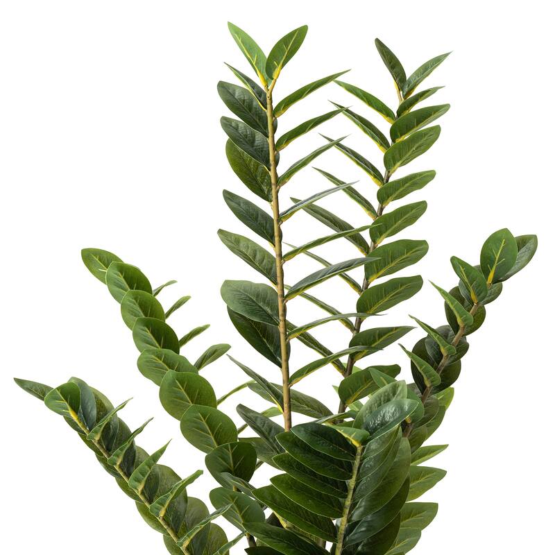 Glitzhome 3ft-6ft Set of 2 Artificial Olive Trees/ Bamboo/ Ficus with Ceramic Planters Real Touch