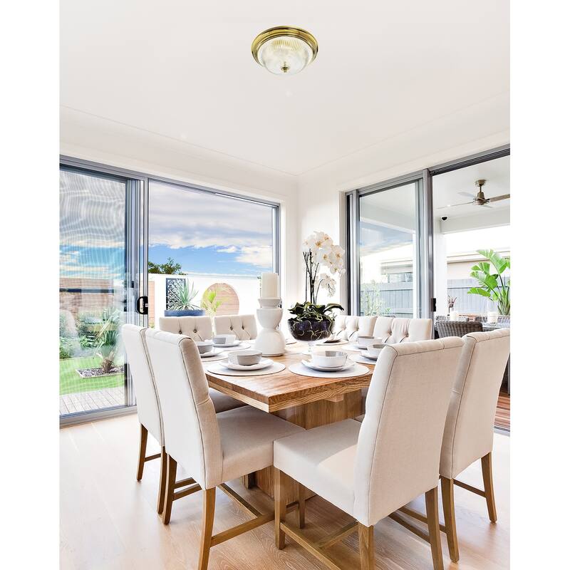 Design House 503045 Millbridge Traditional 2-Light Indoor Flush Mount Ceiling Light - Polished Brass - Polished Brass