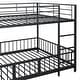 preview thumbnail 40 of 38, Unique Design Full over Full Size Metal Bunk Bed with Slide and Guardrails