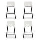 preview thumbnail 39 of 49, LUE BONA Modern Faux Leather Metal Frame Counter Height Bar Stools (Set of 4)