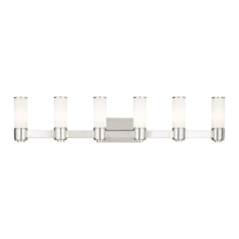 Livex Lighting 6-light Polished Nickel Bath Vanity, 52126-35 - 46" W X 9.75" H X 3.875" EXT