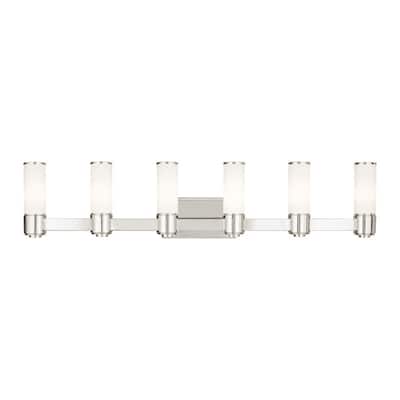 Livex Lighting 6-light Polished Nickel Bath Vanity, 52126-35 - 46" W X 9.75" H X 3.875" EXT