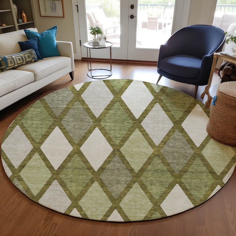 Machine Washable Indoor/ Outdoor Chantille Prism Diamond Rug