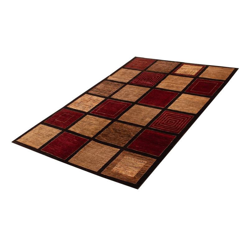 ECARPETGALLERY Hand-knotted Finest Peshawar Ziegler Red Wool Rug - 6'0 x 9'0