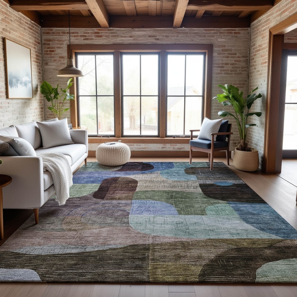 Premium Washable Super Soft Contemporary Abstract Mayfield Rug