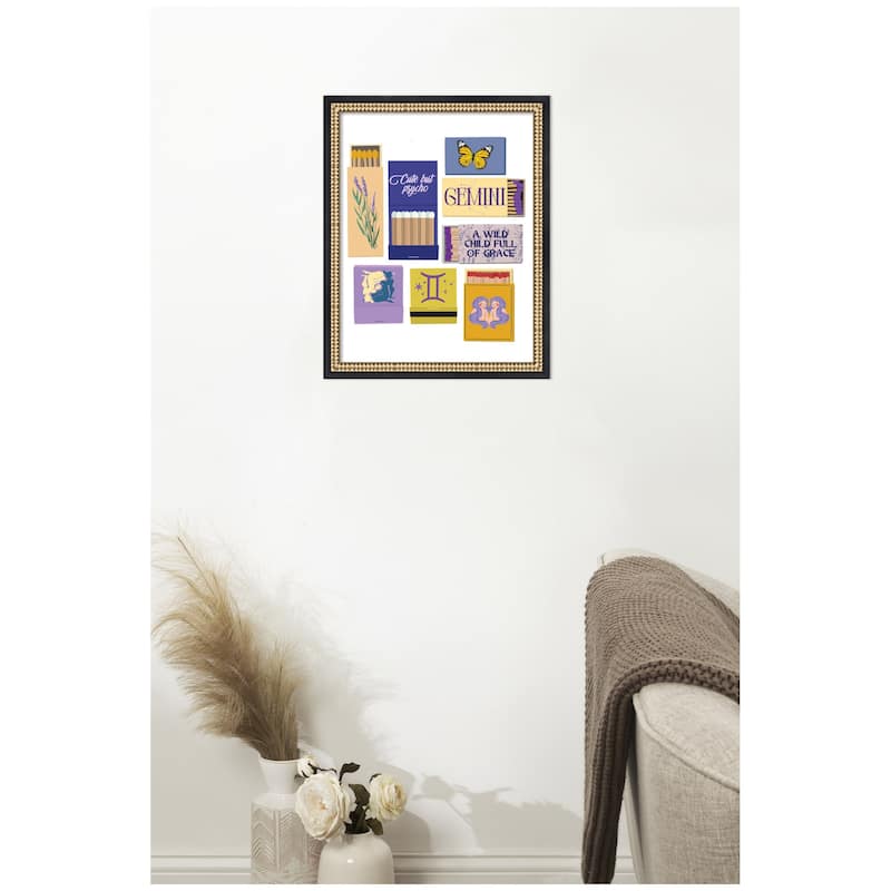 Kate and Laurel Gemini Matchbooks 14x18 FC by Megan Ryan Framed Wall Art Print