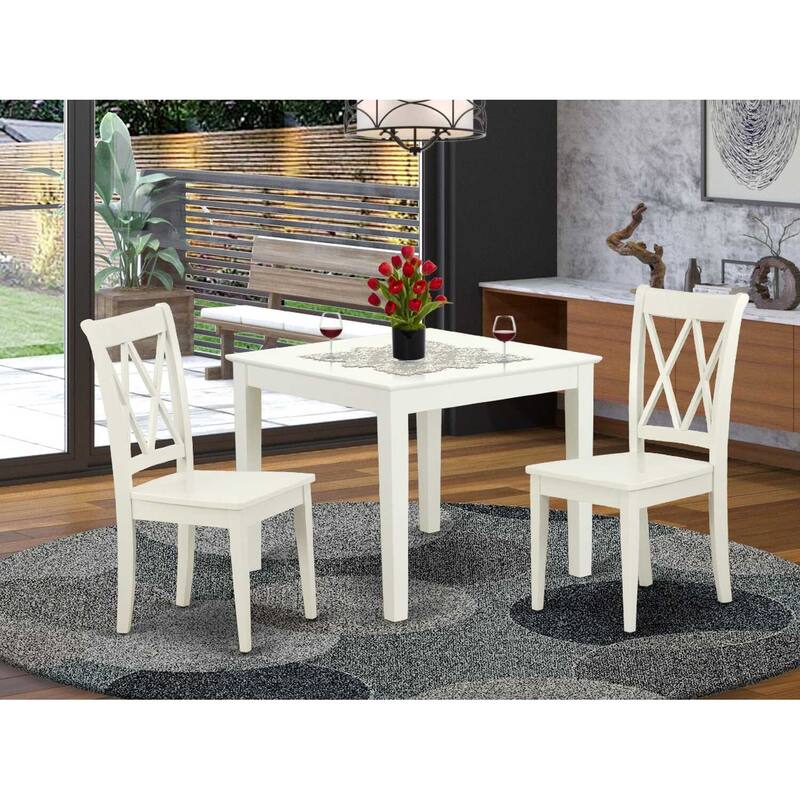Square Table Set 3-Piece Dining Set - Modern Bistro Table & Chairs