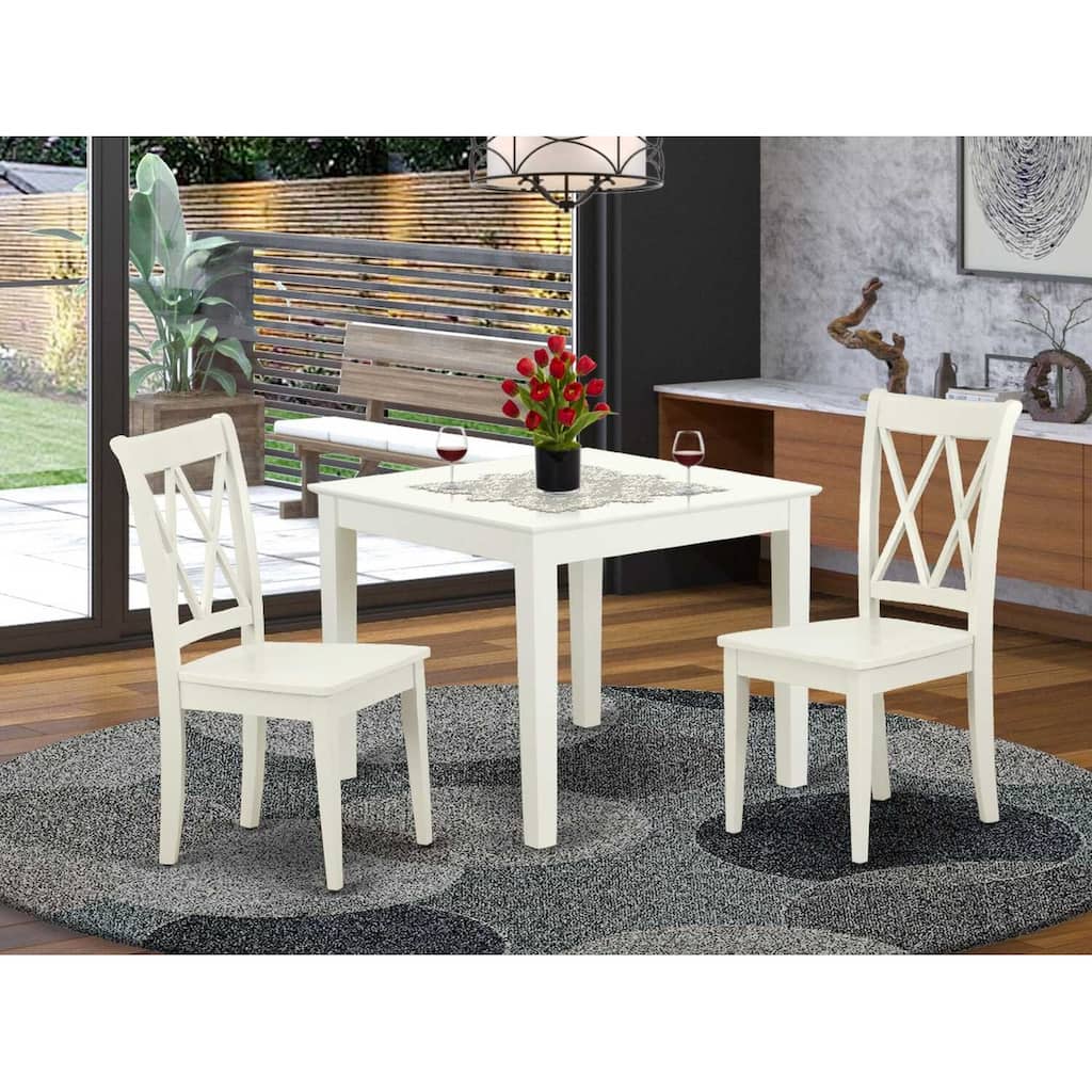 Square Table Set 3-Piece Dining Set - Modern Bistro Table & Chairs