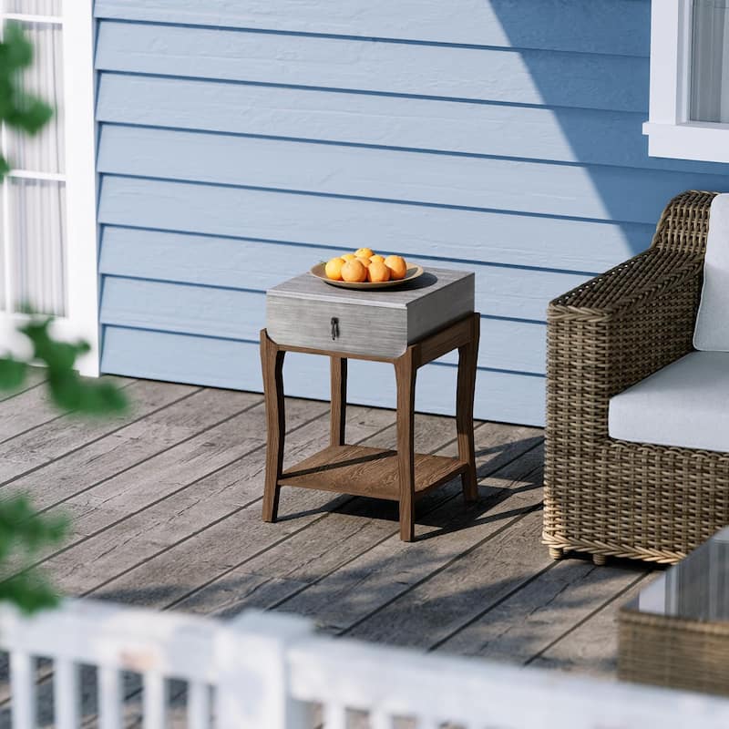 COSIEST End table with 1-Drawer and Storage Shelf