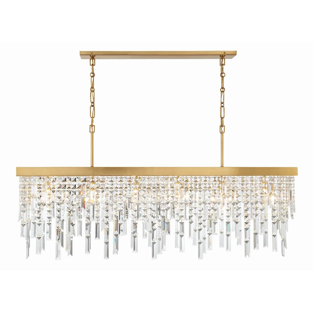 Winfield 6 Light Antique Gold Chandelier - 49"W x 24.5"H x 9"D