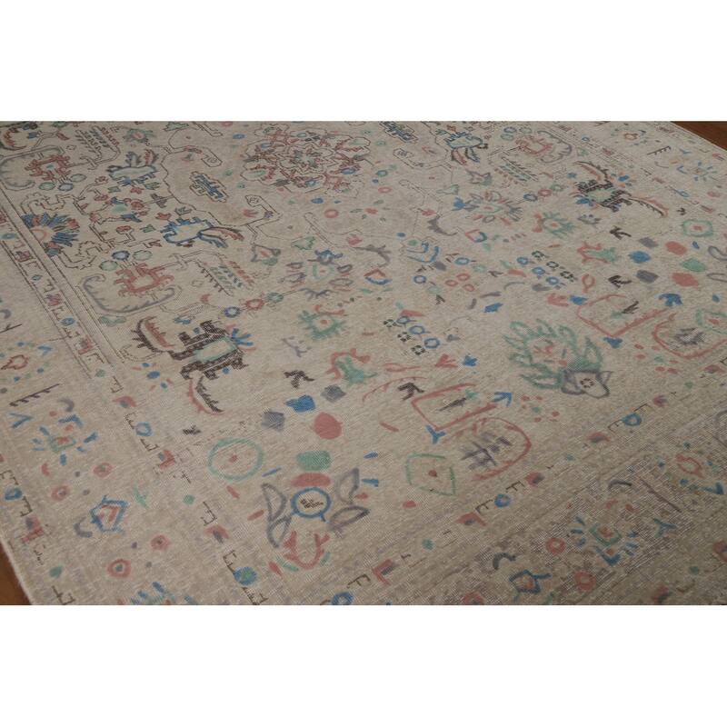 Overdyed Tabriz Persian Area Rug Hand-Knotted Wool Carpet - 7'8"x 10'8"