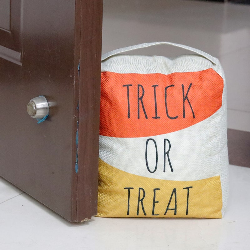 Trick or Treat Halloween Fabric Door Stop with Handle