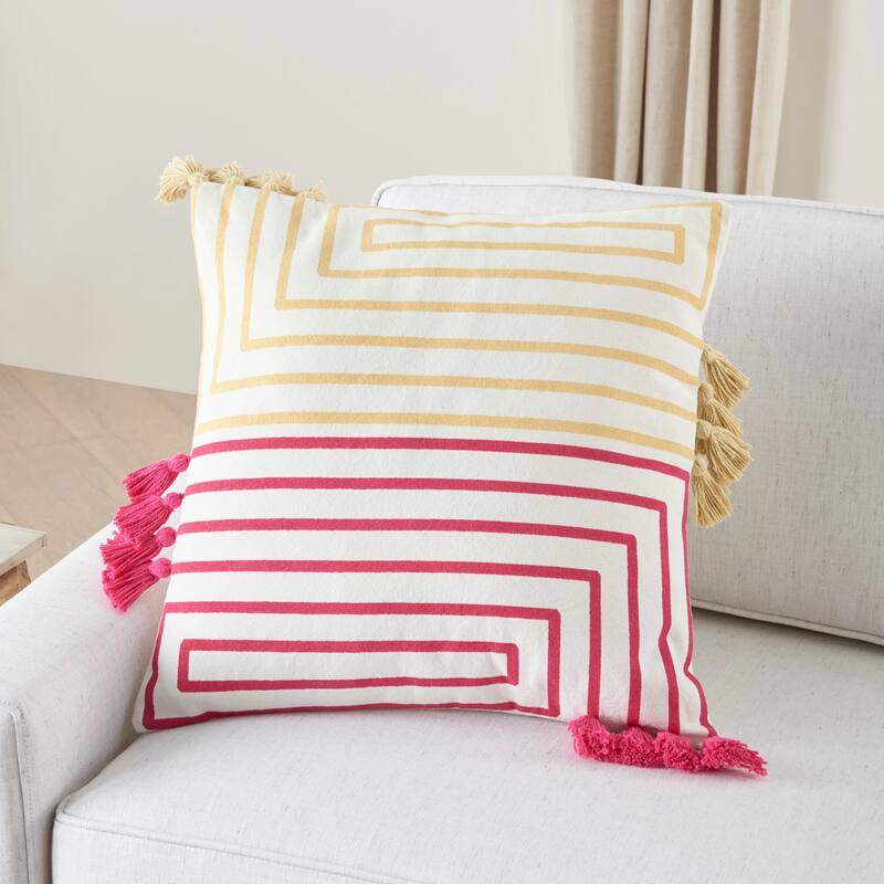 Mina Victory Geometric Lines Throw Pillow