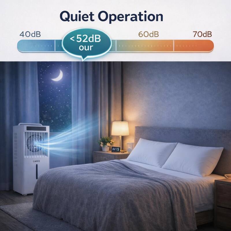 3-Speed Evaporative Air Cooler, Adjustable 60-Degree Airflow, with Remote