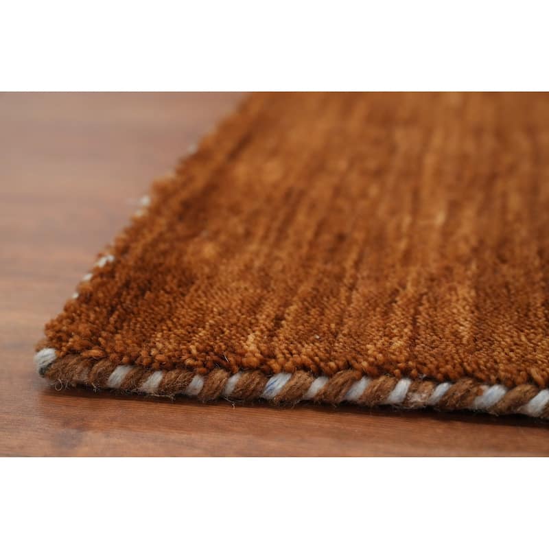 Hand Knotted Oriental 100% Wool Carpet Tribal Animal Pictorial Brown Gabbeh Area Rug - 8' 0'' X 8' 3''