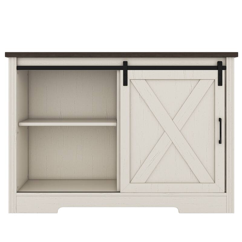 Storage Cabinet with Silent Sliding Doors and Three Drawers