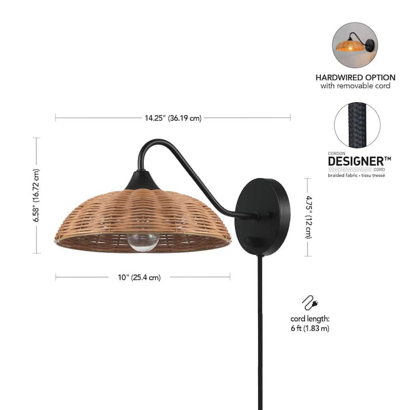 Globe Electric 91009610 Brittany 7" Tall Wall Sconce