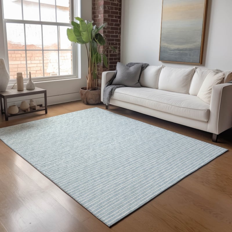 Premium Washable Super Soft Boho Stripe Mayfield Rug - Sky - 9' x 12' - Rectangle