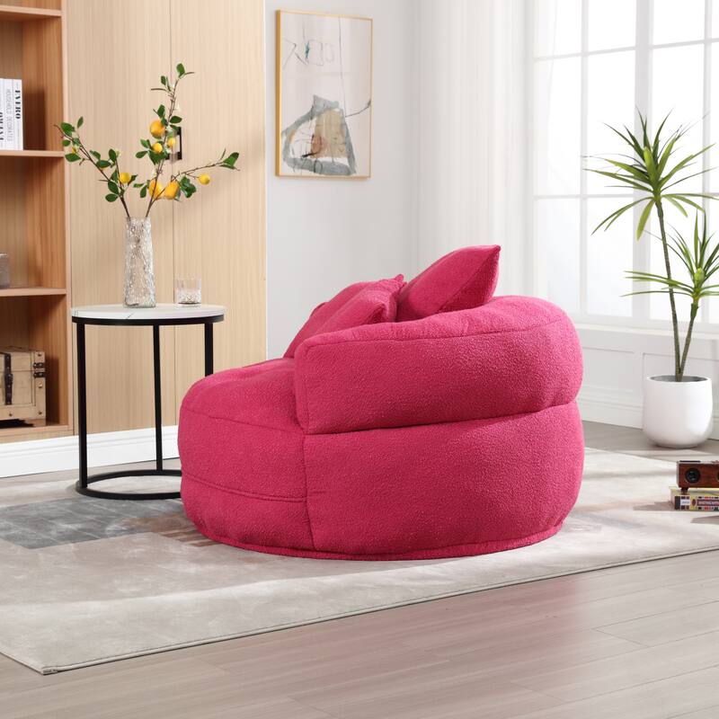 Chenille Sponge Single Sofa, Oversized Round Accent Chair Sleeper Couch Chaise Lounges for Living Room Bedroom Projection Room