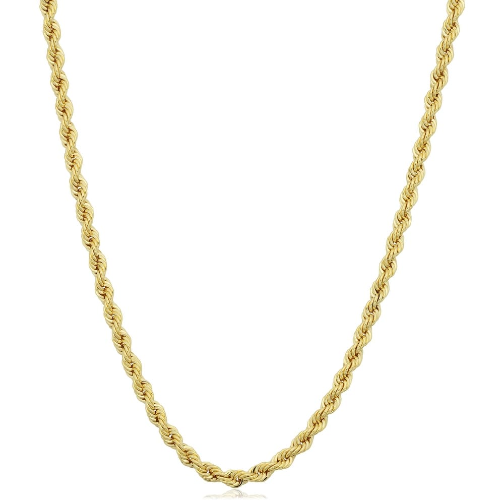 Fremada 14k Yellow Gold Filled 2.1mm Rope Chain Necklace (16 - 36 inches)