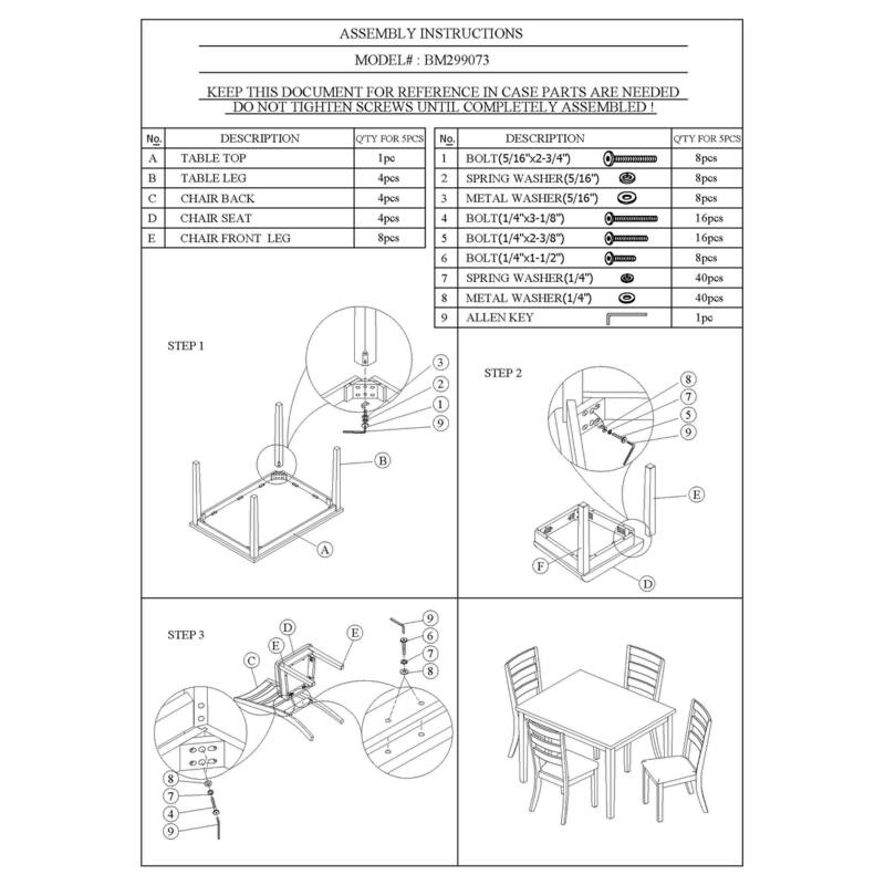 5 Piece Dining Set, Rectangular Table, 4 Chairs, Padded Seating, Light Gray