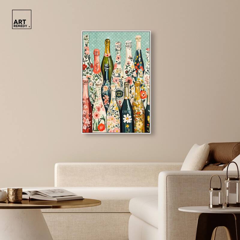 Floral Collection Bottles Canvas by Art Remedy